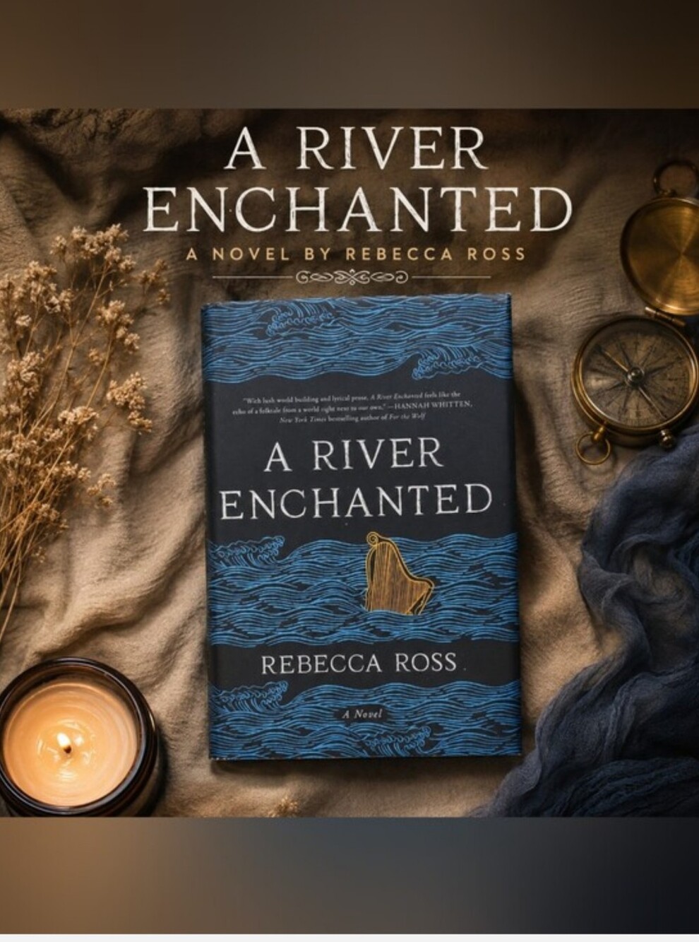 'A River Enchanted' Hardcover Book in Blue and Black